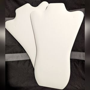 Pair of 14" white leatherette necklace display easels